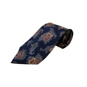Nino Cerruti Tie Mens OS Navy Blue Excellent Vintage Paisley Silk Made in USA